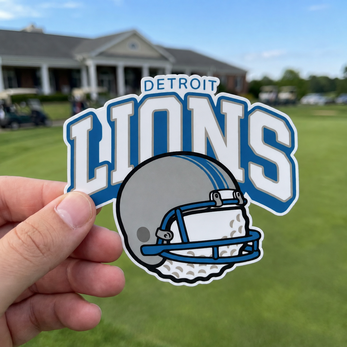 Detroit Golf Sticker, Vintage Bootleg Vinyl Decal, Motor City Golf Sticker, Blue and Silver Gameday Sticker, Michigan Water Bottle Decal