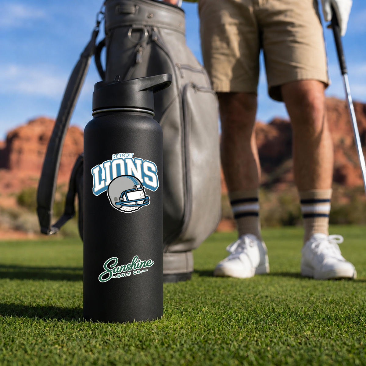 Detroit Golf Sticker, Vintage Bootleg Vinyl Decal, Motor City Golf Sticker, Blue and Silver Gameday Sticker, Michigan Water Bottle Decal