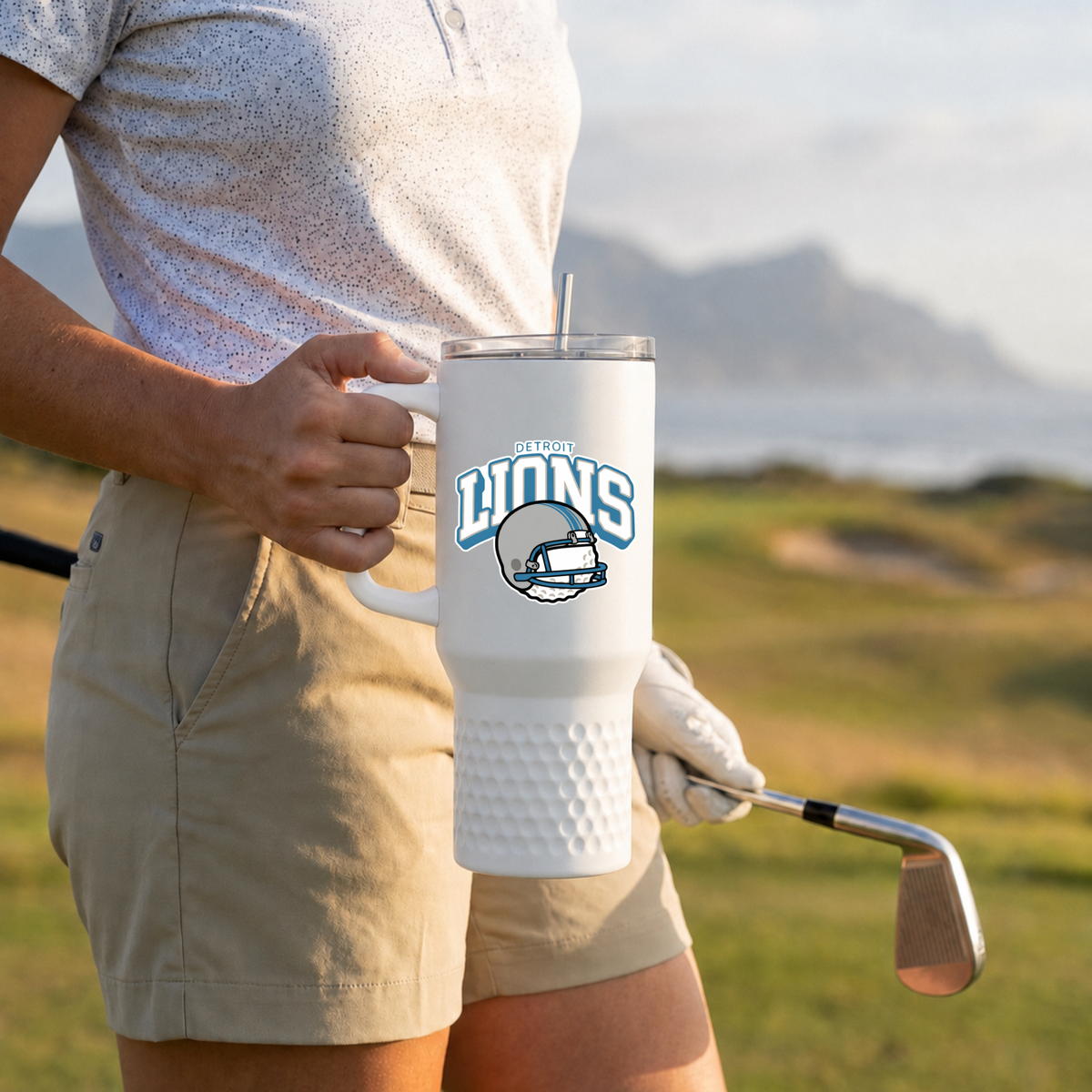 Detroit Golf Sticker, Vintage Bootleg Vinyl Decal, Motor City Golf Sticker, Blue and Silver Gameday Sticker, Michigan Water Bottle Decal