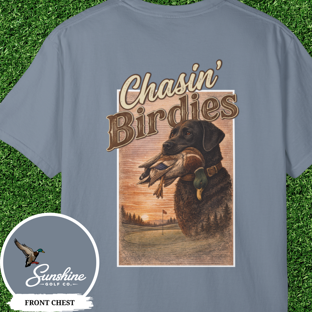 Chasin' Birdies Duck Retriever Graphic T-Shirt | Hunting Tee