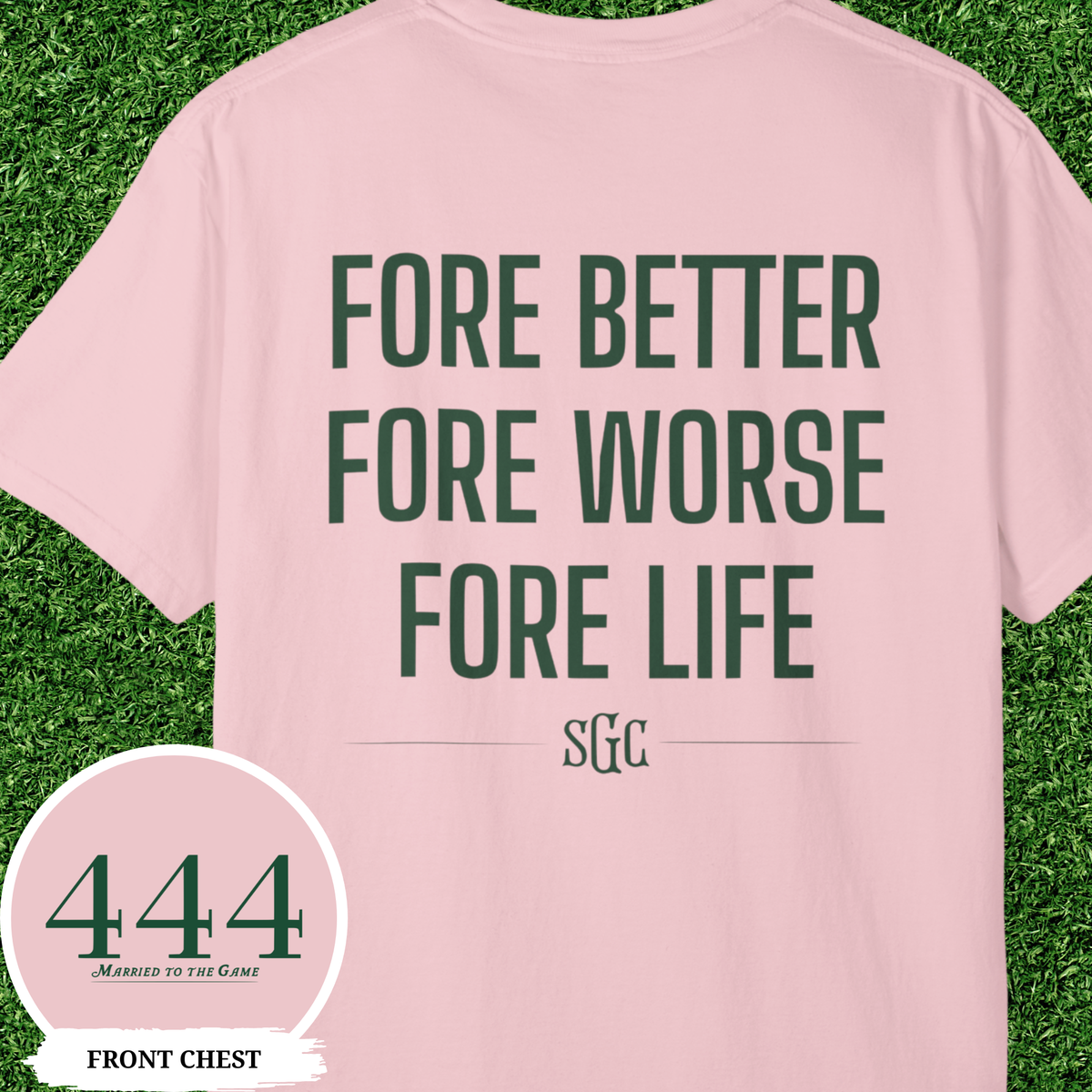 Fore Better Fore Worse Fore Life Tee, Funny Golf Shirt, Vintage Golf Gift for Him, Comfort Colors 444 Married to the Game T-Shirt