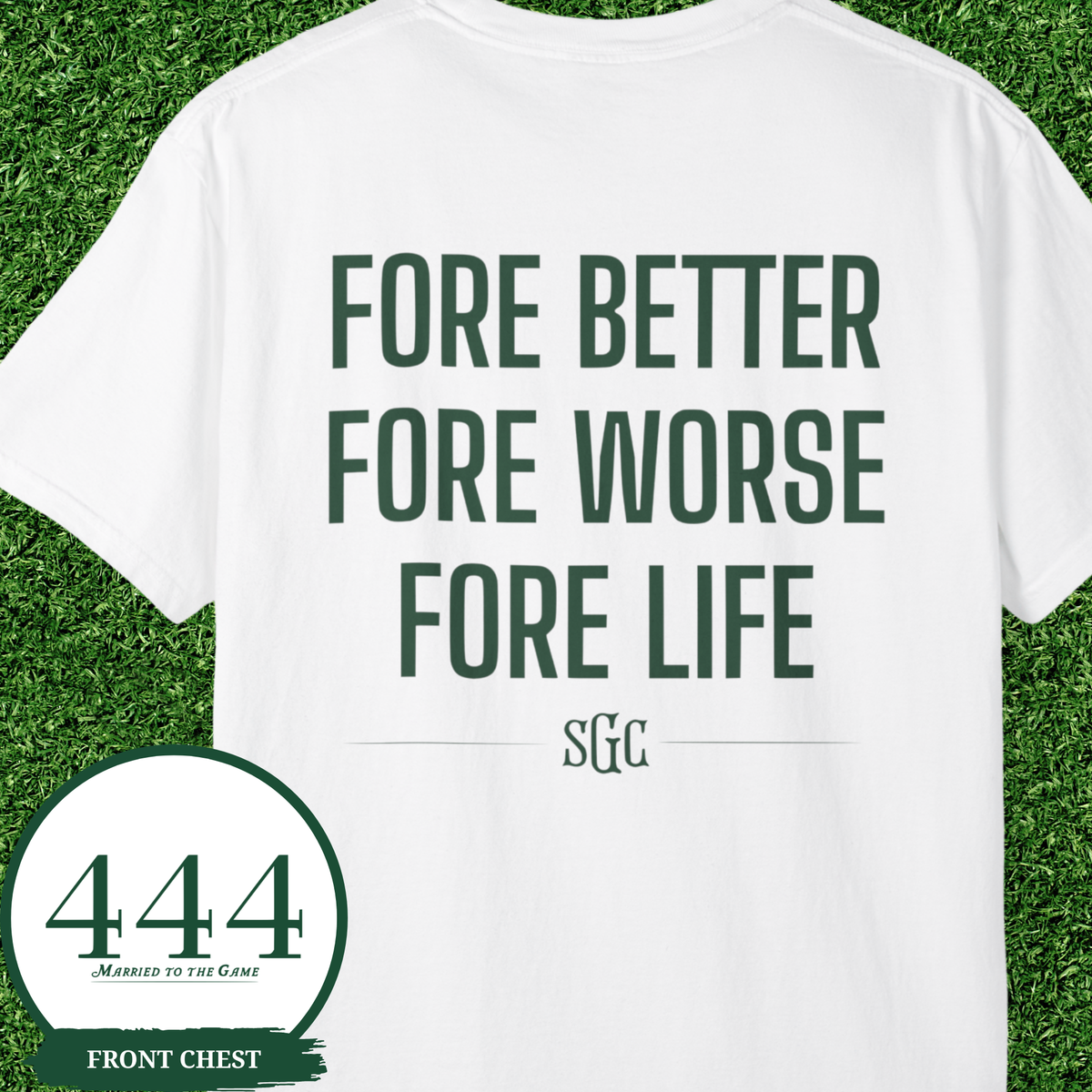 Fore Better Fore Worse Fore Life Tee, Funny Golf Shirt, Vintage Golf Gift for Him, Comfort Colors 444 Married to the Game T-Shirt