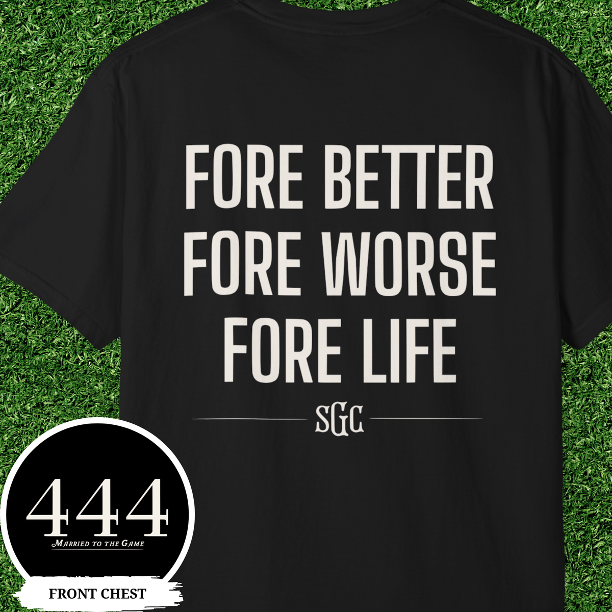 Fore Better Fore Worse Fore Life Tee, Funny Golf Shirt, Vintage Golf Gift for Him, Comfort Colors 444 Married to the Game T-Shirt