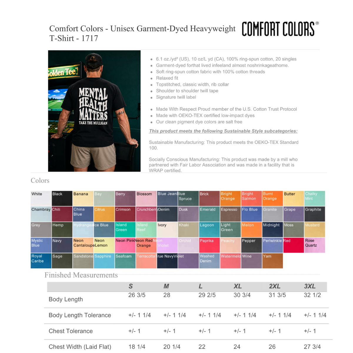 Mental Health Matters Shirt Men, Take the Mulligan Funny Golf Tee, Comfort Colors Golf Gifts for Men, Golf Dad Gift, Golfer Shirt