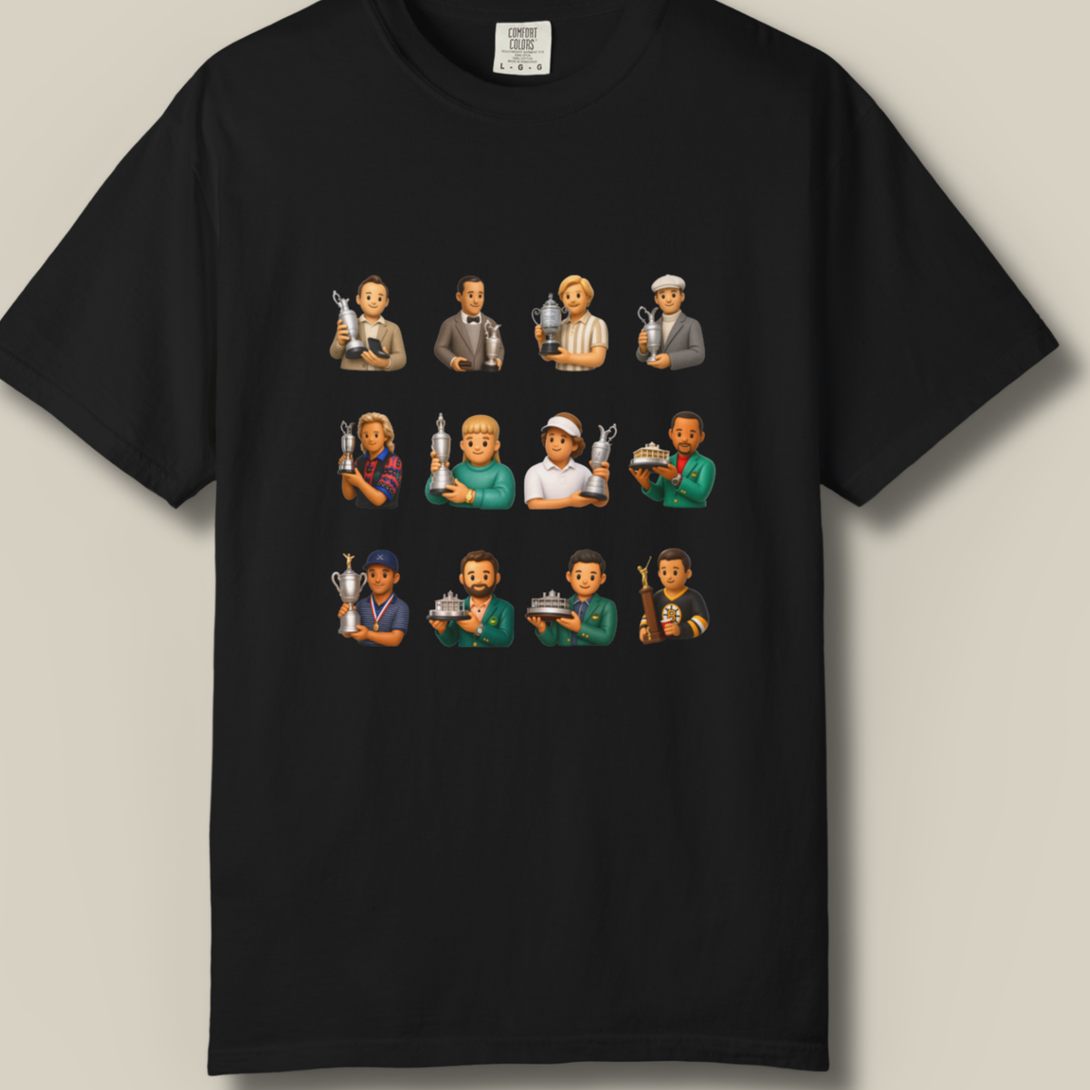 Golf Legends T Shirt, Vintage Golf Champions Tee, Retro Golf Poster Shirt, Golf Gift for Him, Two Sided Comfort Colors Tee