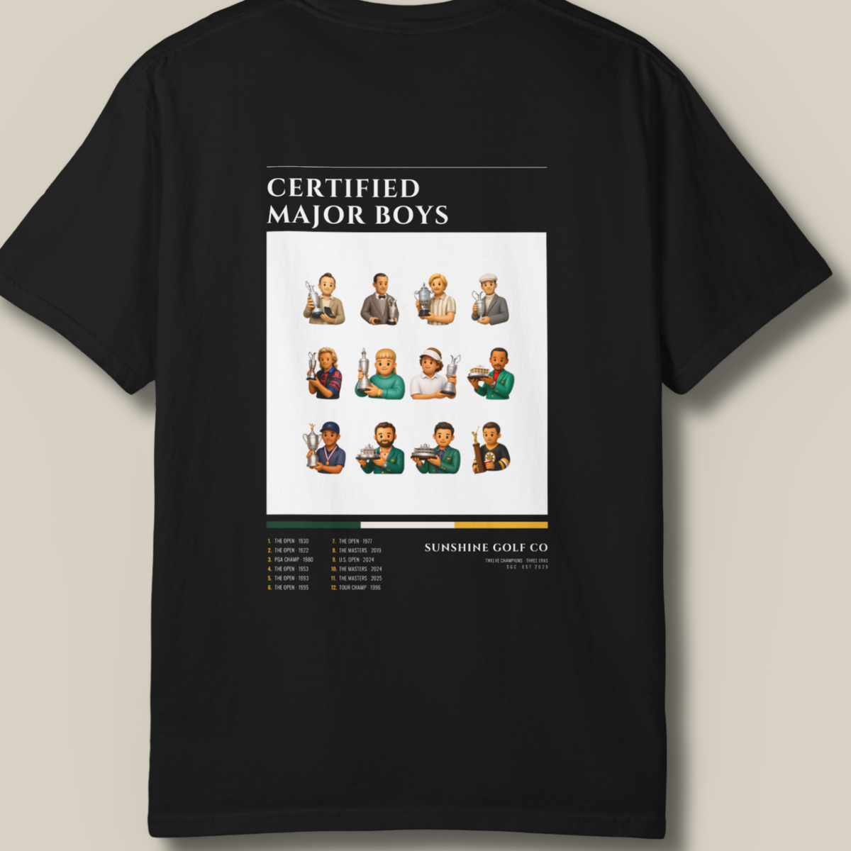Golf Legends T Shirt, Vintage Golf Champions Tee, Retro Golf Poster Shirt, Golf Gift for Him, Two Sided Comfort Colors Tee