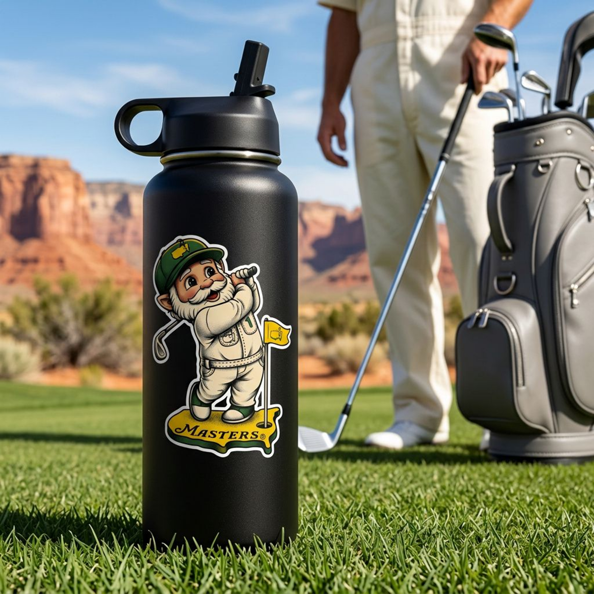 Golf Gnome Sticker | Funny Golf Vinyl Decal | Kiss Cut Sticker | Water Bottle Sticker | Golfer Gift | Golf Cart Cooler Laptop Decal