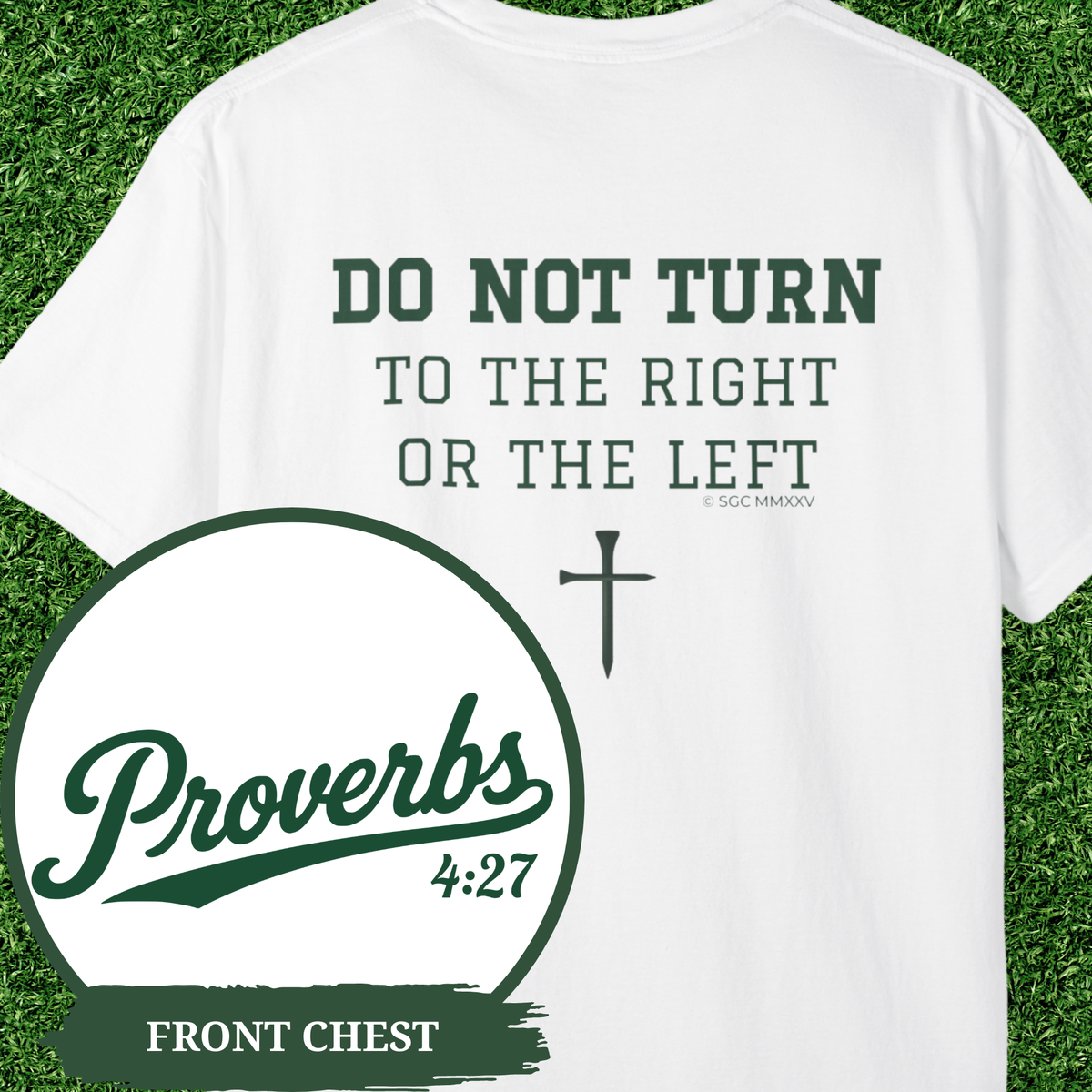 Proverbs 4:27 Golf Shirt, Do Not Turn Right or Left Christian Golf Tee, Funny Golf Gift for Men, Faith Scripture Tee, Comfort Colors