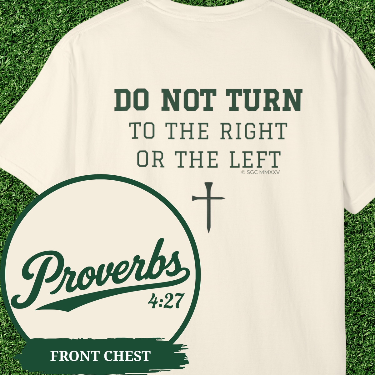 Proverbs 4:27 Golf Shirt, Do Not Turn Right or Left Christian Golf Tee, Funny Golf Gift for Men, Faith Scripture Tee, Comfort Colors