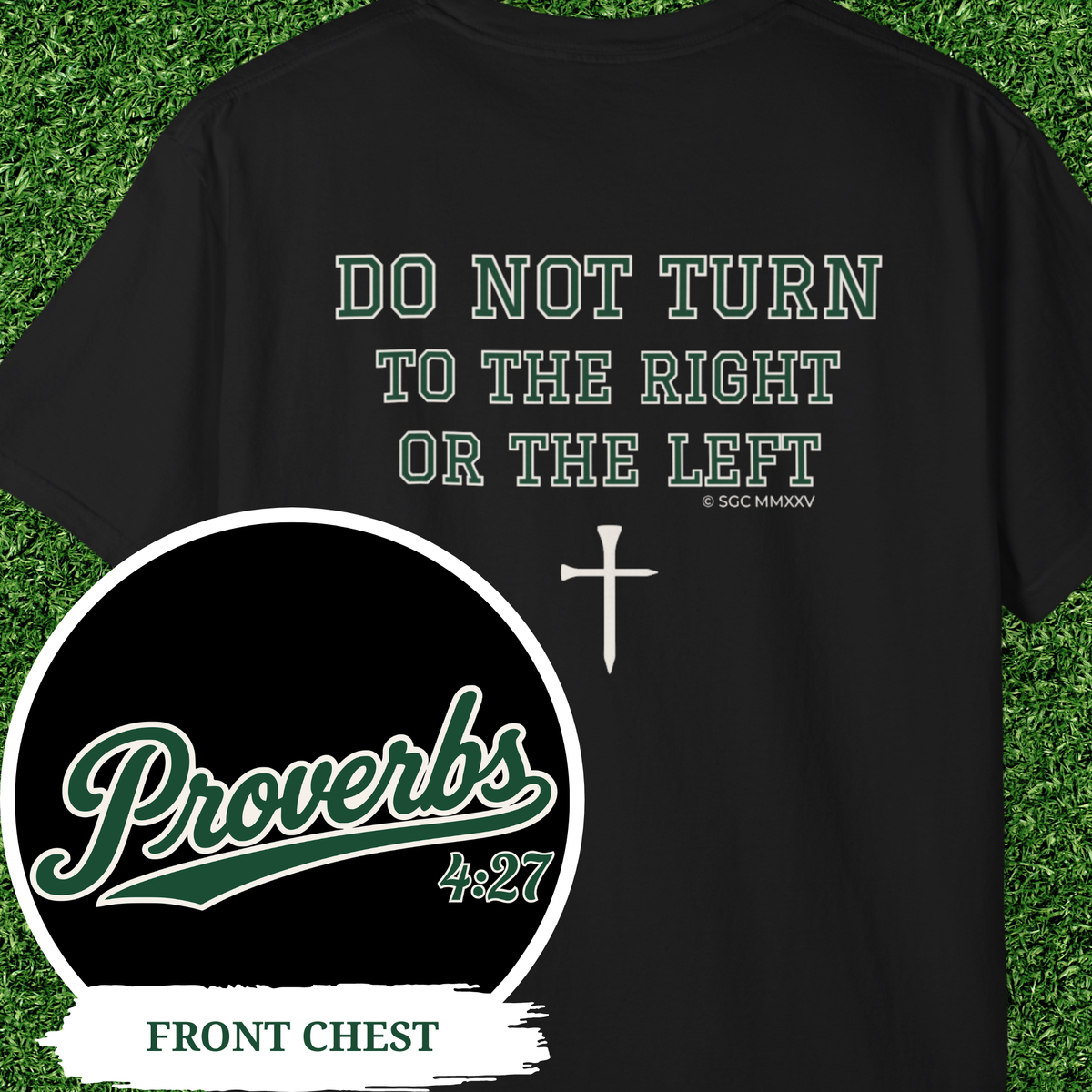 Proverbs 4:27 Golf Shirt, Do Not Turn Right or Left Christian Golf Tee, Funny Golf Gift for Men, Faith Scripture Tee, Comfort Colors