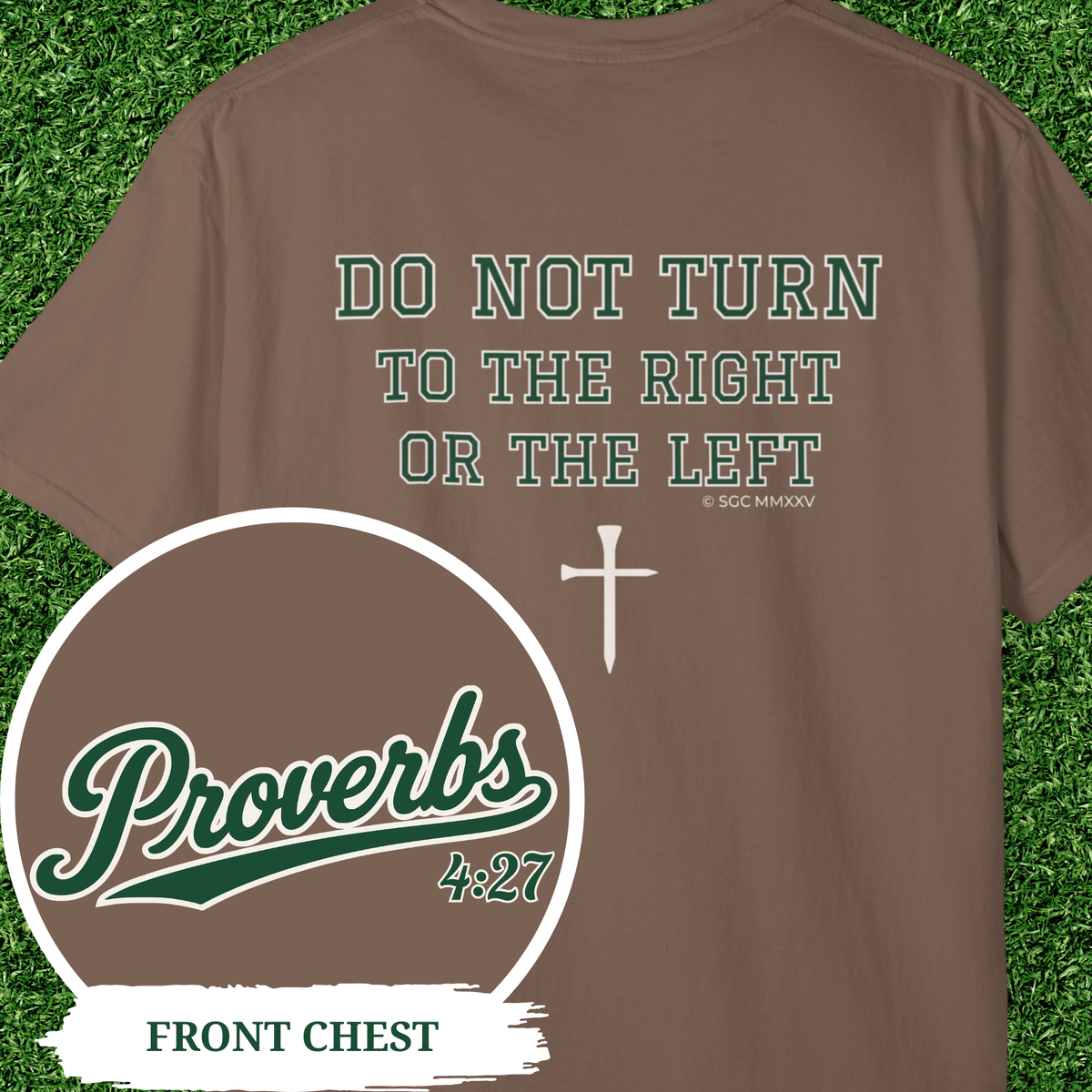 Proverbs 4:27 Golf Shirt, Do Not Turn Right or Left Christian Golf Tee, Funny Golf Gift for Men, Faith Scripture Tee, Comfort Colors