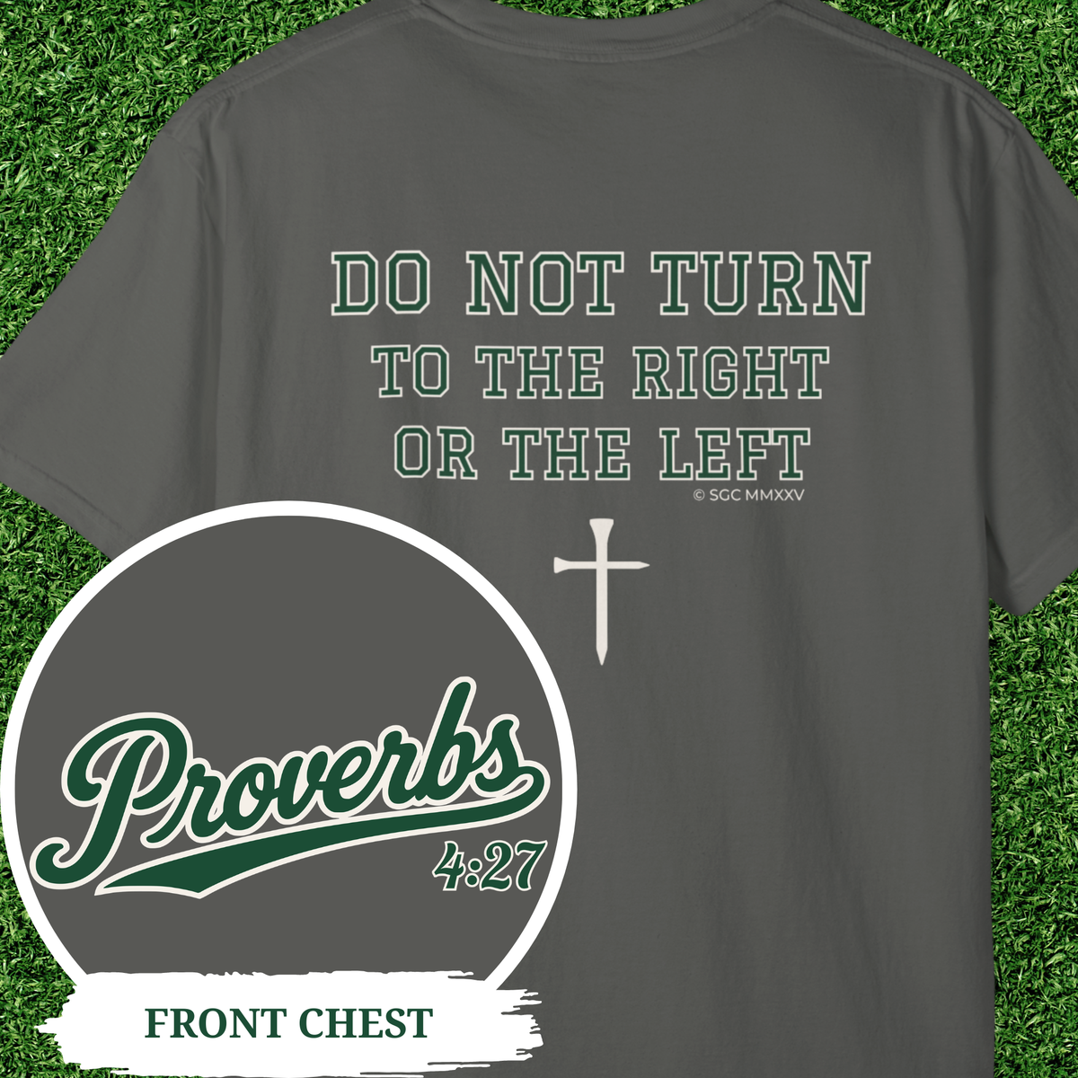 Proverbs 4:27 Golf Shirt, Do Not Turn Right or Left Christian Golf Tee, Funny Golf Gift for Men, Faith Scripture Tee, Comfort Colors