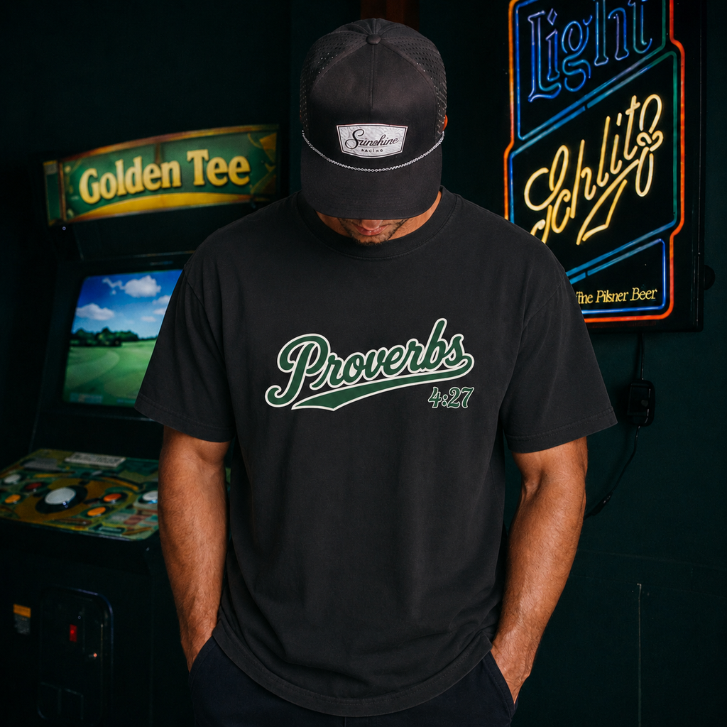 Proverbs 4:27 Golf Shirt, Do Not Turn Right or Left Christian Golf Tee, Funny Golf Gift for Men, Faith Scripture Tee, Comfort Colors