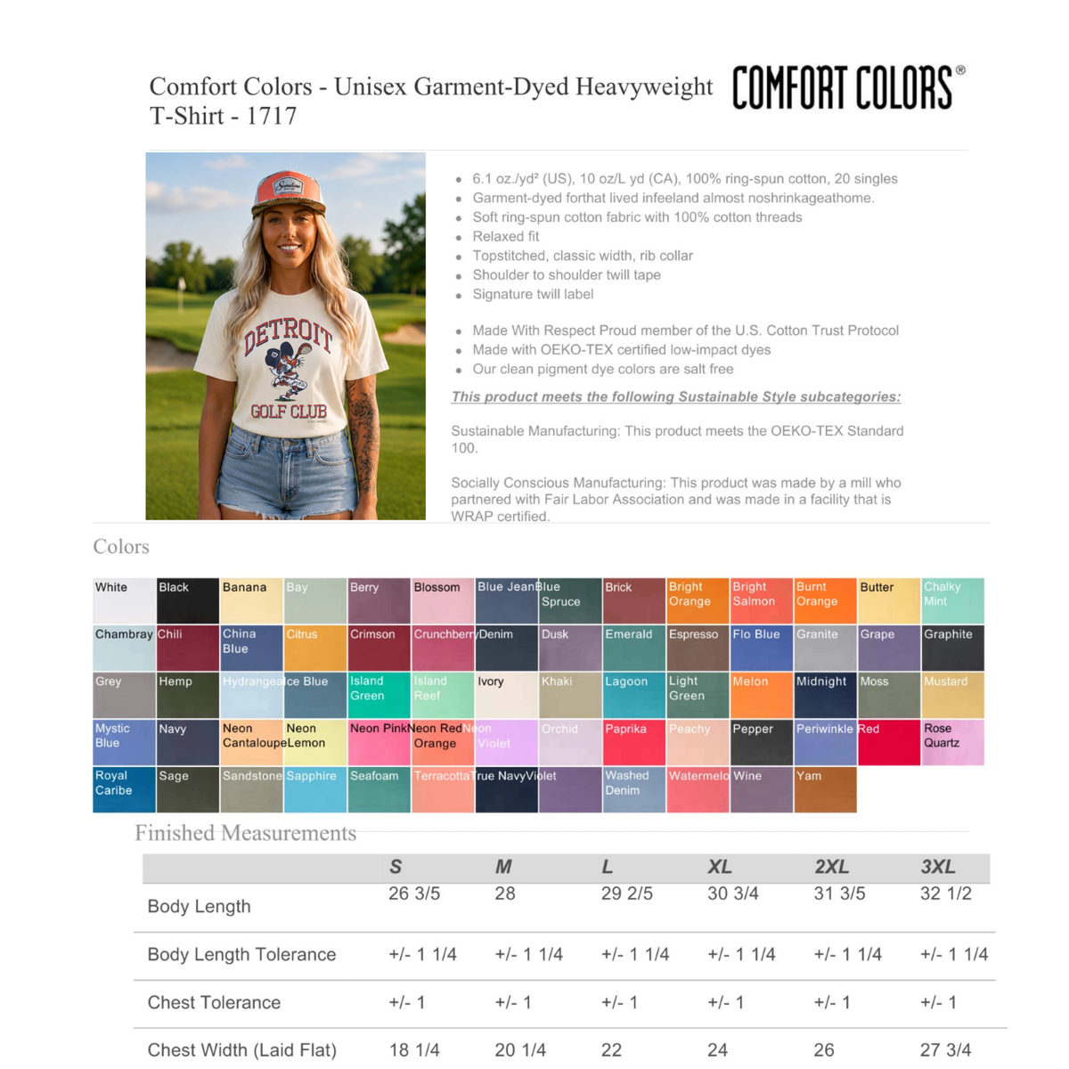 Detroit Tigers Golf Club T-Shirt, Retro 90s Baseball Inspired Golf Tee, Vintage Bootleg Style Comfort Colors Shirt, Michigan Golfer Gift