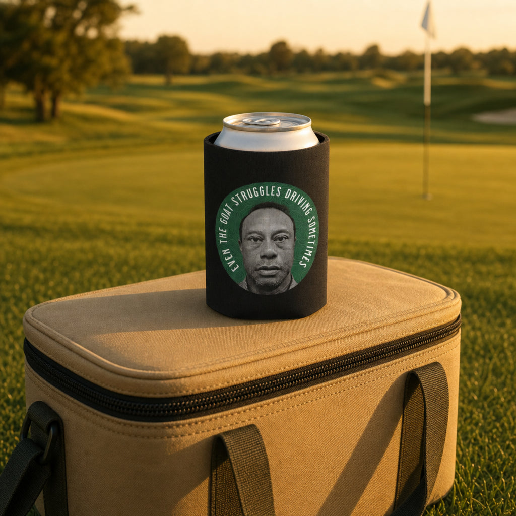 Funny Golf Can Koozie | "Even the GOAT Struggles Driving Sometimes" Beer Sleeve | Golf Gift for Him | Golfer Can Cooler | Golf Accessory