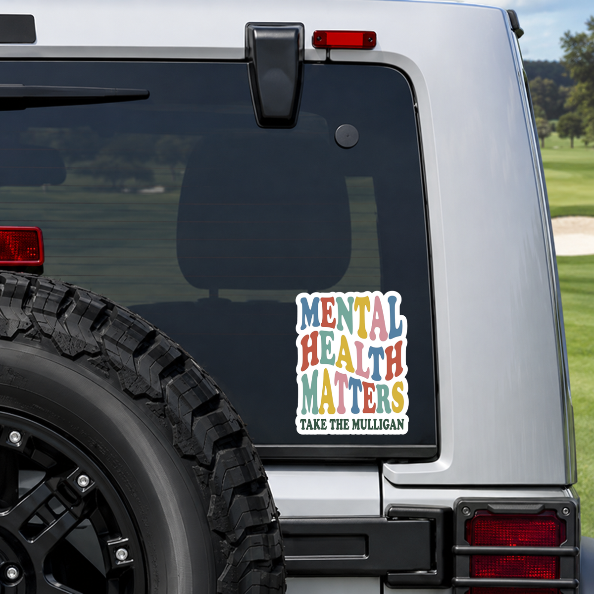 Mental Health Matters Sticker, Take the Mulligan Golf Sticker, Kiss Cut Vinyl Decal, Golf Gifts, Laptop Water Bottle Golf Cart Sticker