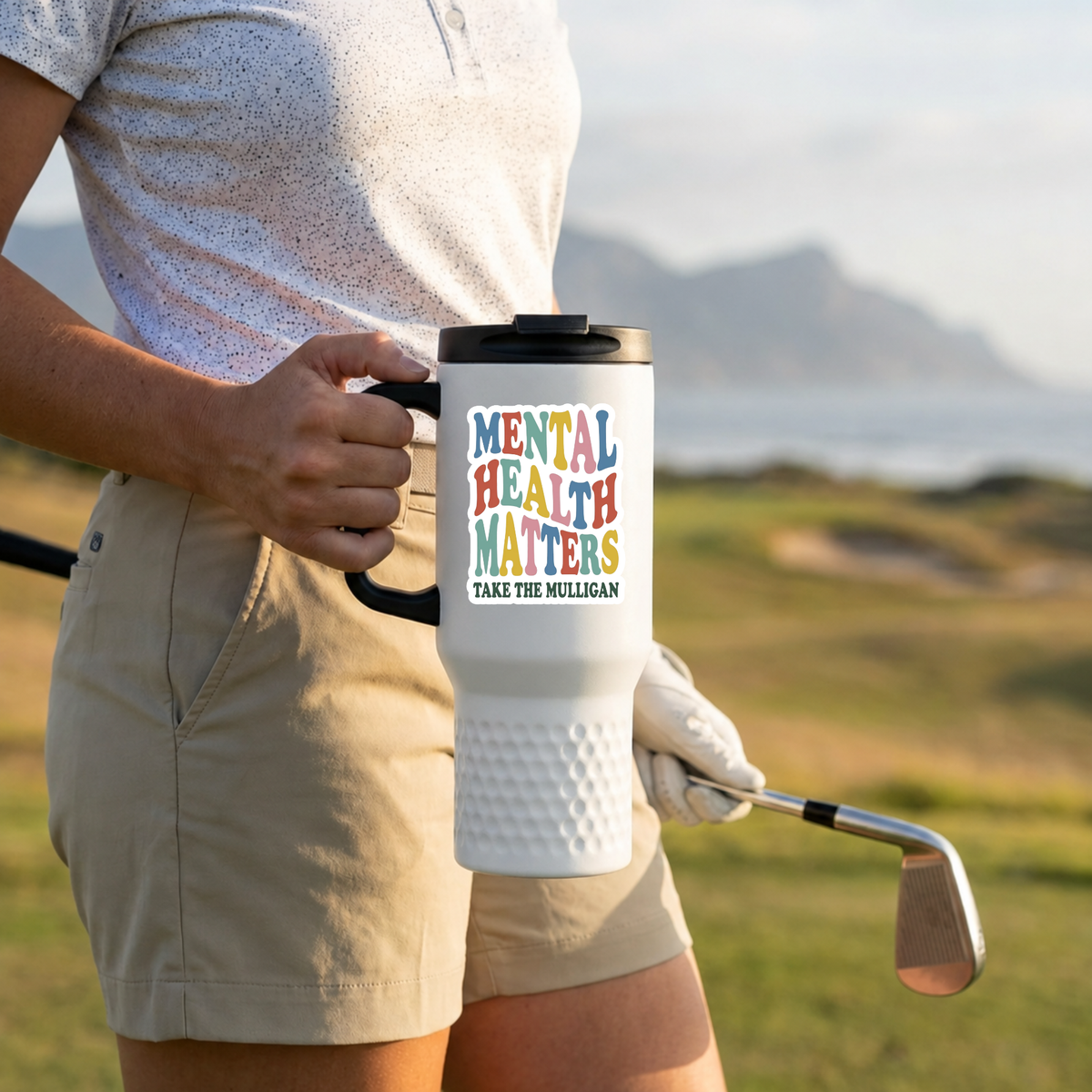 Mental Health Matters Sticker, Take the Mulligan Golf Sticker, Kiss Cut Vinyl Decal, Golf Gifts, Laptop Water Bottle Golf Cart Sticker