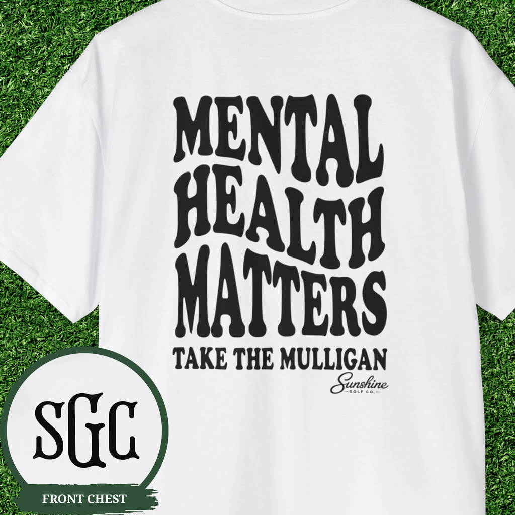 Mental Health Matters Oversized Shirt, Take the Mulligan Heavyweight Golf Tee, Boxy Streetwear Graphic Tee, Golf Gifts for Men, Golfer Gift
