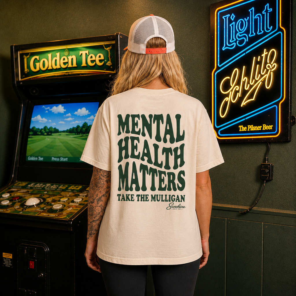 Mental Health Matters Oversized Shirt, Take the Mulligan Heavyweight Golf Tee, Boxy Streetwear Graphic Tee, Golf Gifts for Men, Golfer Gift