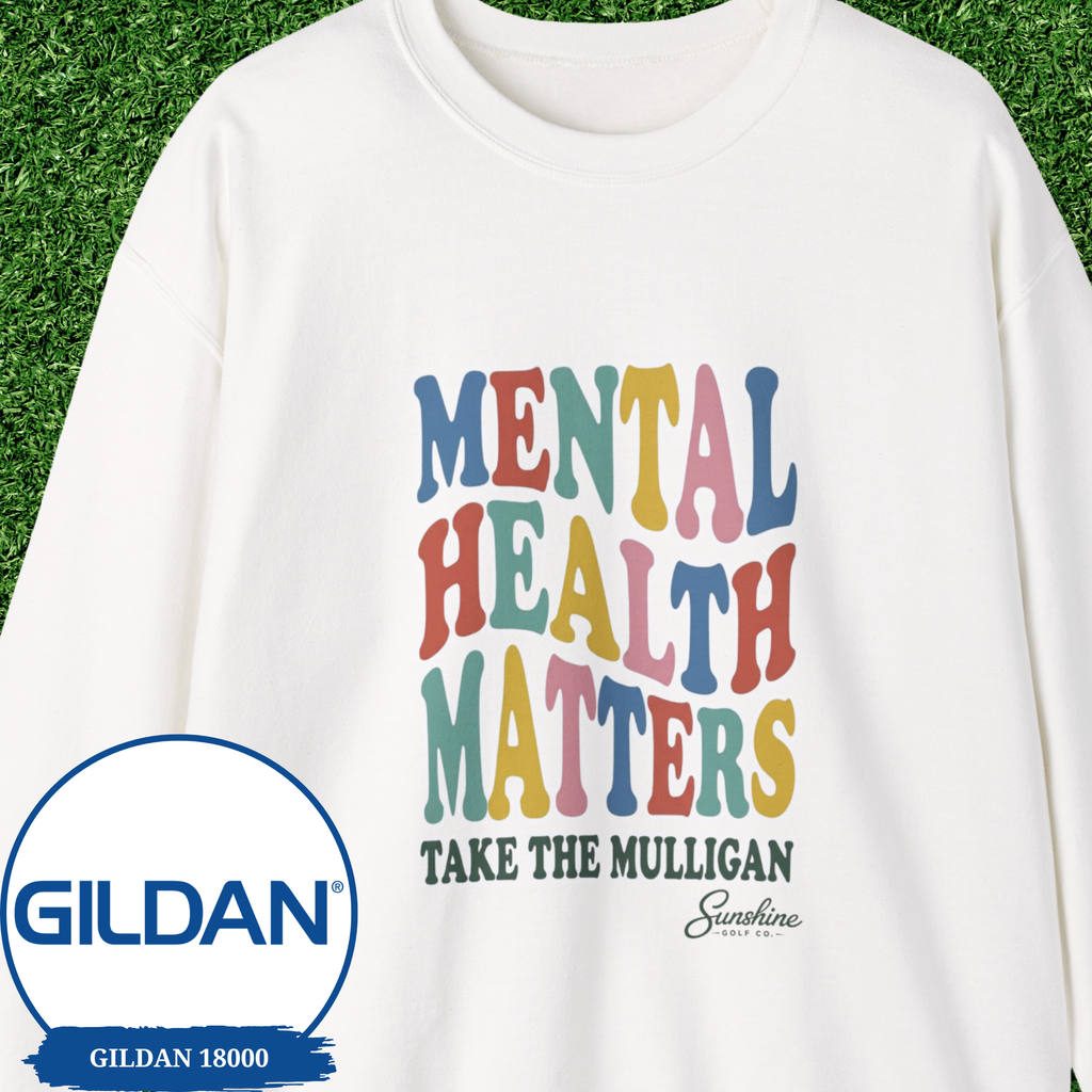 Mental Health Matters Sweatshirt, Take the Mulligan Funny Golf Crewneck, Golf Gifts for Men Women, Therapist Sweatshirt, Golfer Gift