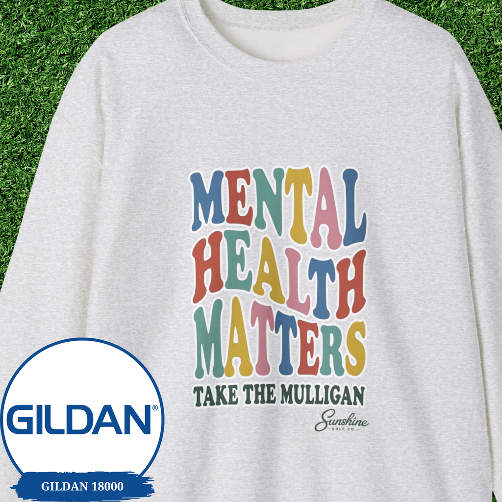 Mental Health Matters Sweatshirt, Take the Mulligan Funny Golf Crewneck, Golf Gifts for Men Women, Therapist Sweatshirt, Golfer Gift