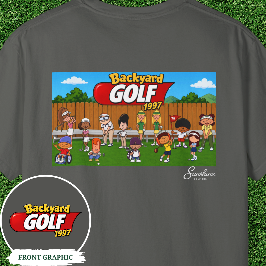 Backyard Golf 1997 Retro Tee | Comfort Colors Golf T Shirt | Funny 90s Video Game Golf Shirt | Golf Gift for Him | Nostalgic Golfer Tee