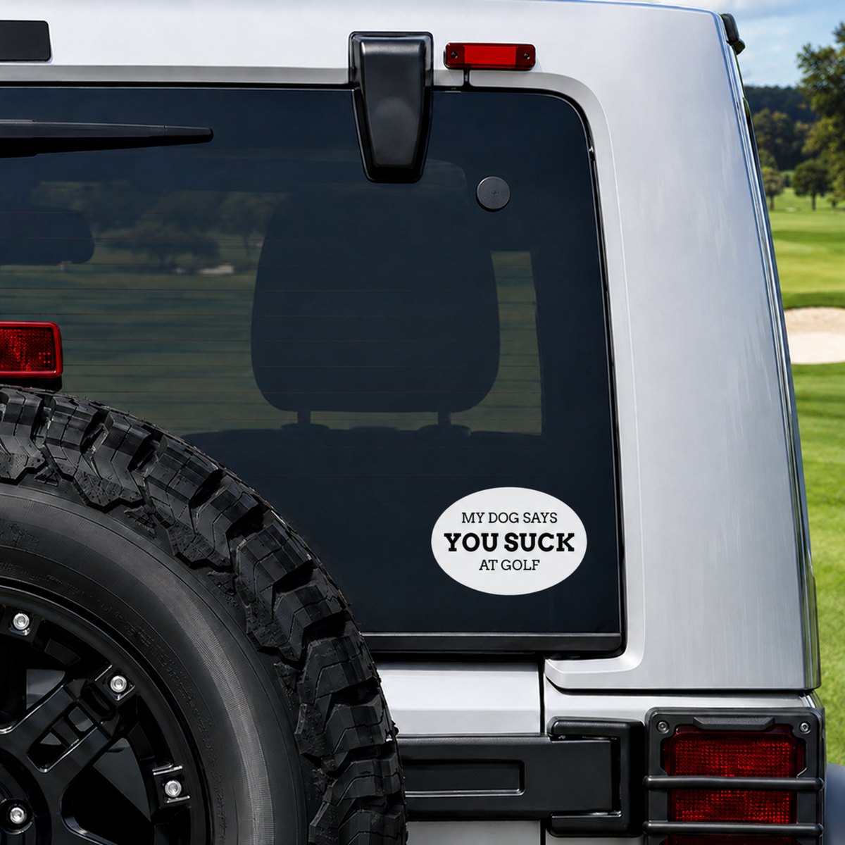 Funny Golf Sticker, My Dog Says You Suck at Golf, Weatherproof Vinyl Decal for Golf Cart Cooler Water Bottle, Golfer Gift, Dog Lover
