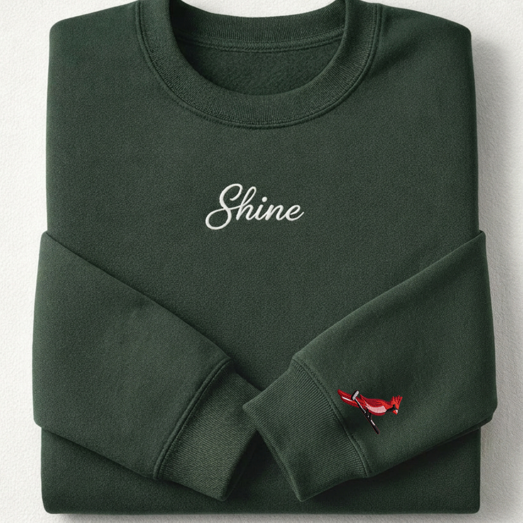 Sunshine Golf Co Embroidered Crewneck Sweatshirt | Cardinal Putter Sleeve Embroidery | Golf Sweatshirt | Golfer Gift | Gildan Heavy Blend