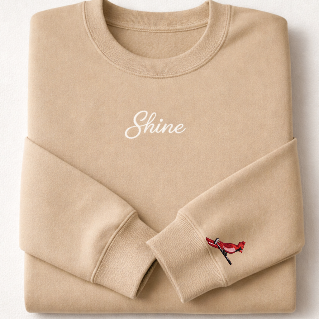 Sunshine Golf Co Embroidered Crewneck Sweatshirt | Cardinal Putter Sleeve Embroidery | Golf Sweatshirt | Golfer Gift | Gildan Heavy Blend