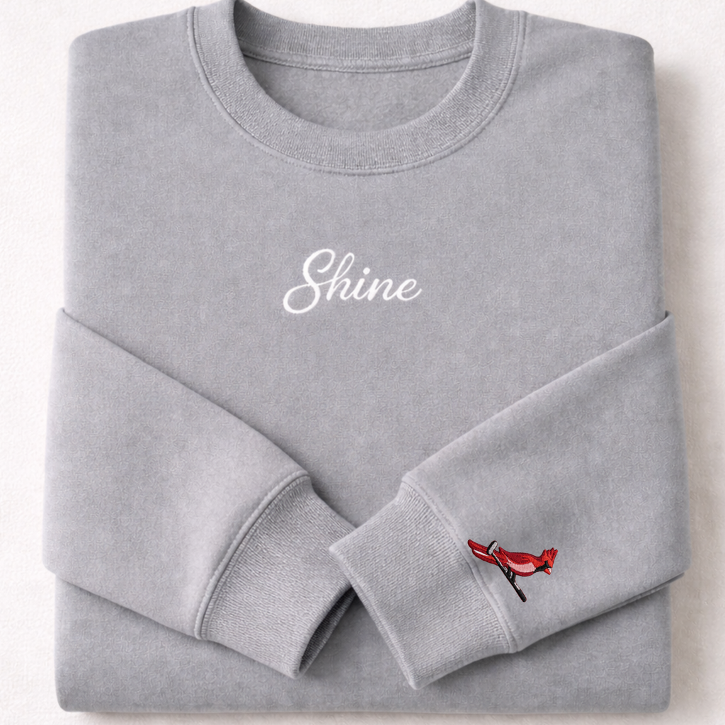 Sunshine Golf Co Embroidered Crewneck Sweatshirt | Cardinal Putter Sleeve Embroidery | Golf Sweatshirt | Golfer Gift | Gildan Heavy Blend