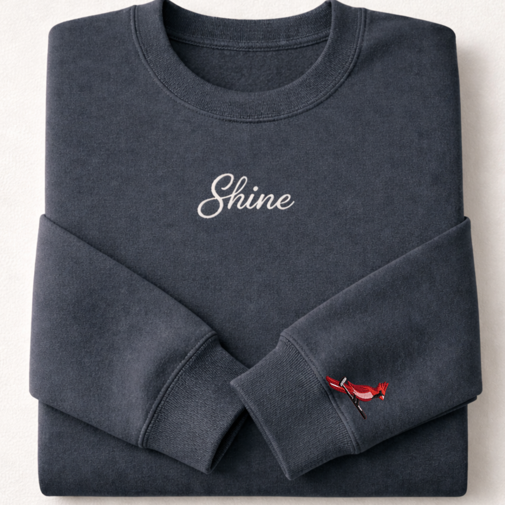 Sunshine Golf Co Embroidered Crewneck Sweatshirt | Cardinal Putter Sleeve Embroidery | Golf Sweatshirt | Golfer Gift | Gildan Heavy Blend